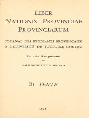 cover image of Liber nationis provinciae provinciarum